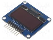 Display: OLED; 1.3"; 128x64; 40.5x37.5mm; blue; PIN: 8; 3.3÷5VDC WAVESHARE