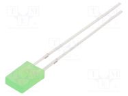 LED; rectangular; 2x5x7mm; bipolar; green; 750÷1120mcd; 100°; 20mA OPTOSUPPLY