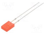 LED; rectangular; 2x5x7mm; bipolar; red; 150÷220mcd; 100°; 20mA OPTOSUPPLY