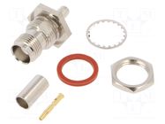 Connector: TNC; socket; female; straight; 50Ω; crimped; gold-plated AMPHENOL RF