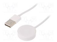 Cable: for smartwatch charging; 1m; 1A; white AKYGA