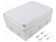 Enclosure: junction box; X: 185mm; Y: 245mm; Z: 95mm; IP66,IP67 PCE