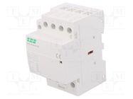 Contactor: 4-pole installation; 63A; 24VAC,24VDC; NO x4; IP20 F&F