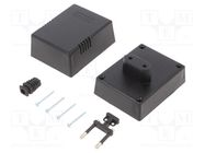 Enclosure: for power supplies; X: 55mm; Y: 82mm; Z: 64mm; ABS; black KRADEX