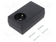 Enclosure: for power supplies; X: 71mm; Y: 120mm; Z: 45mm; ABS; black KRADEX