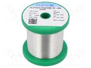 Tin; lead free; Sn96,5Ag3Cu0,5; 0.5mm; 250g; reel; 217÷221°C; 2.2% 