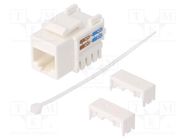 Connector: RJ45; socket; Cat: 6; Keystone,unshielded; white; female LOGILINK