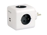 AURA line CUBE adapter 4 socket 2xUSB