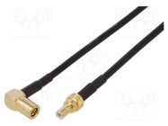 Cable; 3m; SMB male,SMB female; shielded; black; angled,straight 