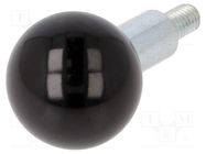 Ball knob; Ø: 50mm; Ext.thread: M6; 11mm ELESA+GANTER