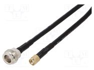 Cable; 1m; N female,RP-SMA male; PE; black; 50Ω QOLTEC