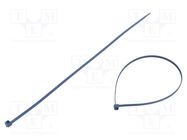 Cable tie; with metal; L: 380mm; W: 4.8mm; polyamide; 230N; blue 