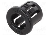 Grommet; Ømount.hole: 9.5mm; Øhole: 6.35mm; polyamide; black 