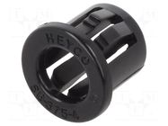 Grommet; Ømount.hole: 9.5mm; Øhole: 6.35mm; polyamide; black KEYSTONE