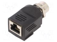 Adapter; D code; IP20,IP68; 1.76A; 60VDC; 7000 Power; RJ45; plug MURRELEKTRONIK