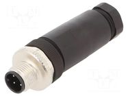Connector: M12; male; 713; 250V; IP67; for cable; screw terminal BINDER