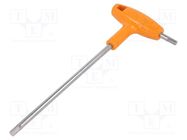 Wrench; hex key; HEX 5mm; stainless steel; Kind of handle: T 