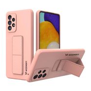 Wozinsky Kickstand Case Silicone Stand Cover for Samsung Galaxy A73 Pink, Wozinsky