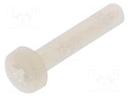 Screw; M3x16; 0.5; Head: cheese head; Pozidriv; 0.8mm; polyamide DREMEC