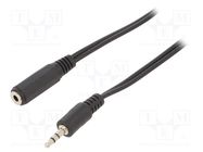 Cable; Jack 3.5mm 3pin socket,Jack 3.5mm 3pin plug; 2m; black GEMBIRD