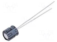 Capacitor: electrolytic; THT; 10uF; 35VDC; Ø5x5mm; Pitch: 2mm; ±20% PANASONIC