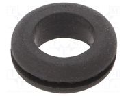 Grommet; Ømount.hole: 14.27mm; Øhole: 11.1mm; rubber; black 