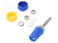 Connector: 4mm banana; socket; 15A; blue; soldered,on panel CLIFF