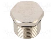 Stopper; M20; 1.5; IP68; brass; Plating: nickel; V-Ms-Ex-d; -20÷95°C 