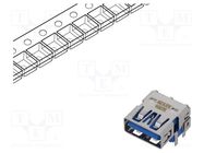 Connector: USB A; socket; on PCBs; THT; PIN: 9; angled 90°; USB 3.0 MOLEX