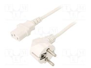 Cable; 3x0.75mm2; CEE 7/7 (E/F) plug angled,IEC C13 female; PVC GEMBIRD