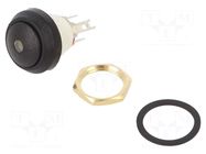 Switch: push-button; Pos: 2; SPDT; 5A/250VAC; 5A/28VDC; ON-(ON) ITW LUMEX SWITCH