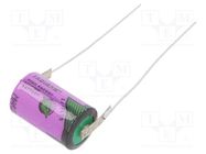 Battery: lithium (LTC); 1/2AA,1/2R6; 3.6V; 1100mAh; Ø14.7x25.2mm TADIRAN