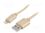 Cable; USB 2.0; Apple Lightning plug,USB A plug; gold-plated GEMBIRD