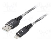 Cable; USB 2.0; Apple Lightning plug,USB A plug; gold-plated; 2m GEMBIRD