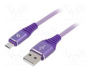 Cable; USB 2.0; USB A plug,USB B micro plug; gold-plated; 1m GEMBIRD