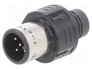 Connector: M12; plug; male; soldering; for molding,for cable; 4A AMPHENOL LTW