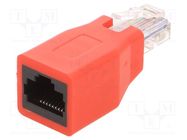 Adapter; PIN: 8; crossover; RJ45 socket,RJ45 plug 