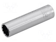 Socket; 12-angles,socket spanner; 18mm; 3/8"; tool steel BAHCO