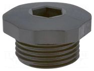 Stopper; PG16; IP54; polyamide; black; V-NE PG; Thread: PG; -20÷80°C HUMMEL