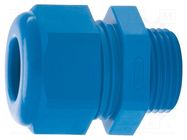 Cable gland; with long thread; PG29; IP68; polyamide; blue; HSK-K HUMMEL