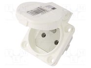 Connector: AC supply; socket; 2P+PE; 250VAC; 16A; white; PIN: 3; IP54 PCE