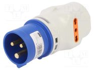 Connector: AC supply; adapter; male/female; 16A; 230VAC; IEC 60309 PCE