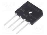 Bridge rectifier: single-phase; Urmax: 600V; If: 4A; Ifsm: 80A; flat TAIWAN SEMICONDUCTOR