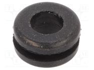 Grommet; Ømount.hole: 11.1mm; Øhole: 7.92mm; rubber; black 