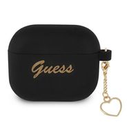 Guess GUA3LSCHSK AirPods 3 cover black/black Silicone Charm Heart Collection, Guess