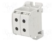 Splice terminal: rail; 50mm2; ways: 1; terminals: 4; grey; STB; TS35 SIMET