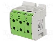 Splice terminal: rail; 95mm2; ways: 1; terminals: 6; green; STB; TS35 