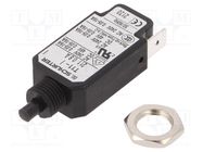 Circuit breaker; Urated: 240VAC; 48VDC; 0.8A; SPST; Poles: 1; screw 