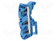 Splice terminal: rail; 0.5÷4mm2; ways: 1; terminals: 3; blue; SNK TE Connectivity