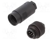 Connector: circular; 692,693,RD24; 250V; PIN: 7; plug; male; 10A BINDER